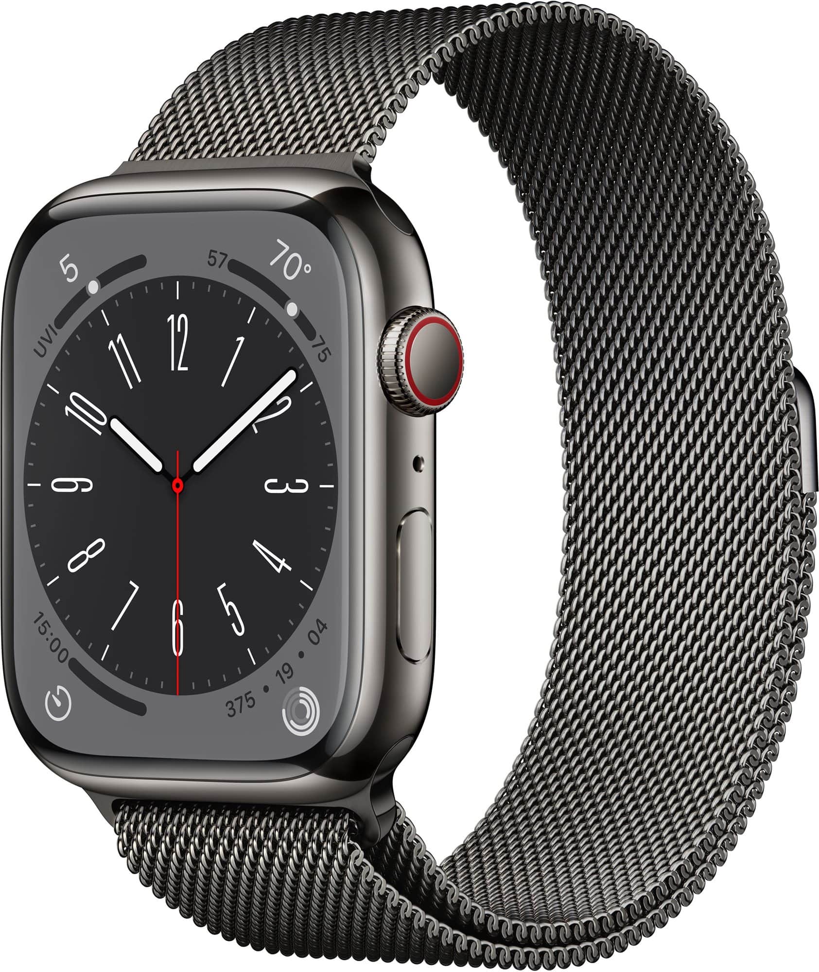 Apple Watch Series 8 45mm Cellular Grafitový nerez s grafitovým milánským tahem
