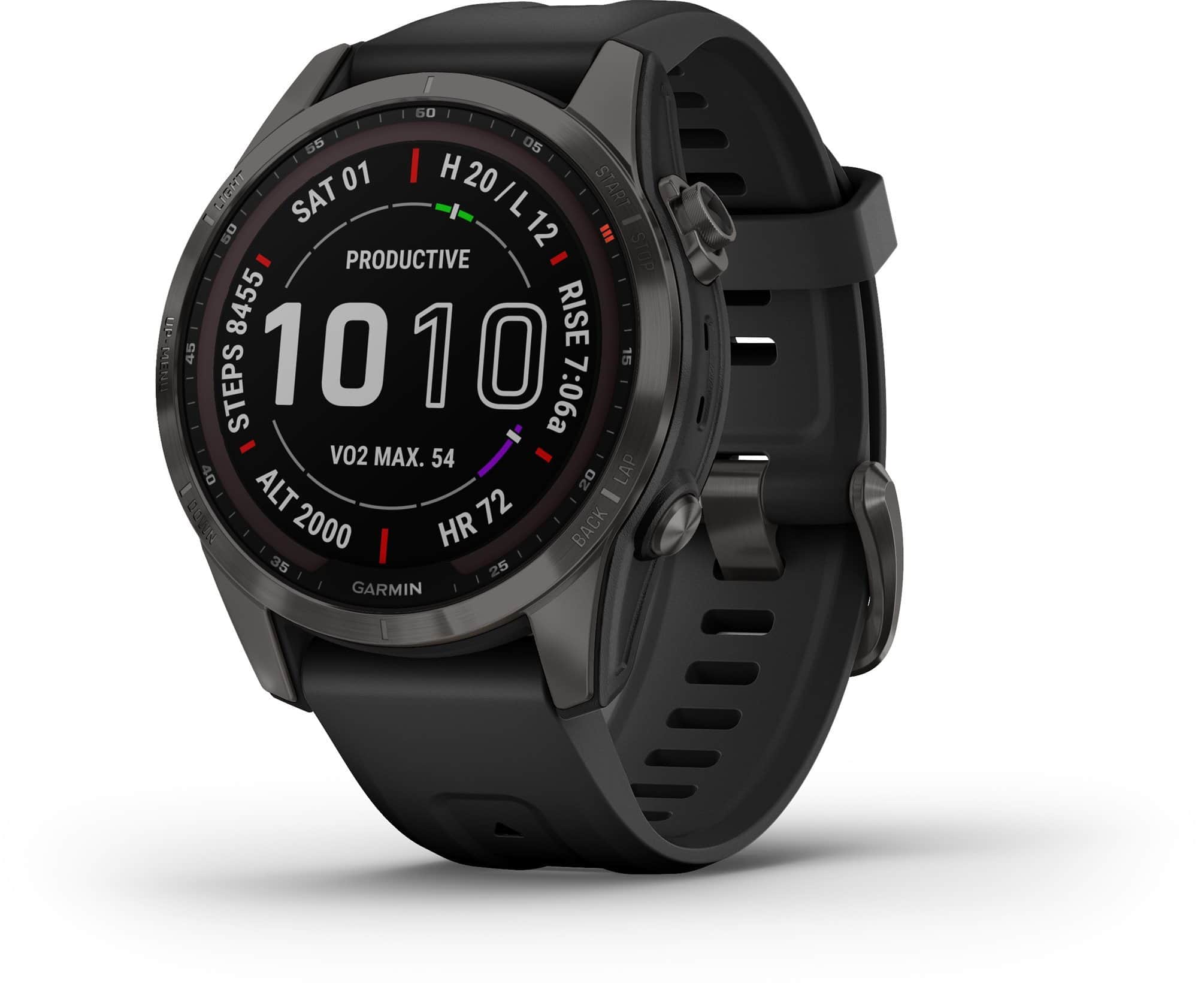 Garmin Fenix 7S Sapphire Solar Carbon Gray DLC Titanium/Black Band